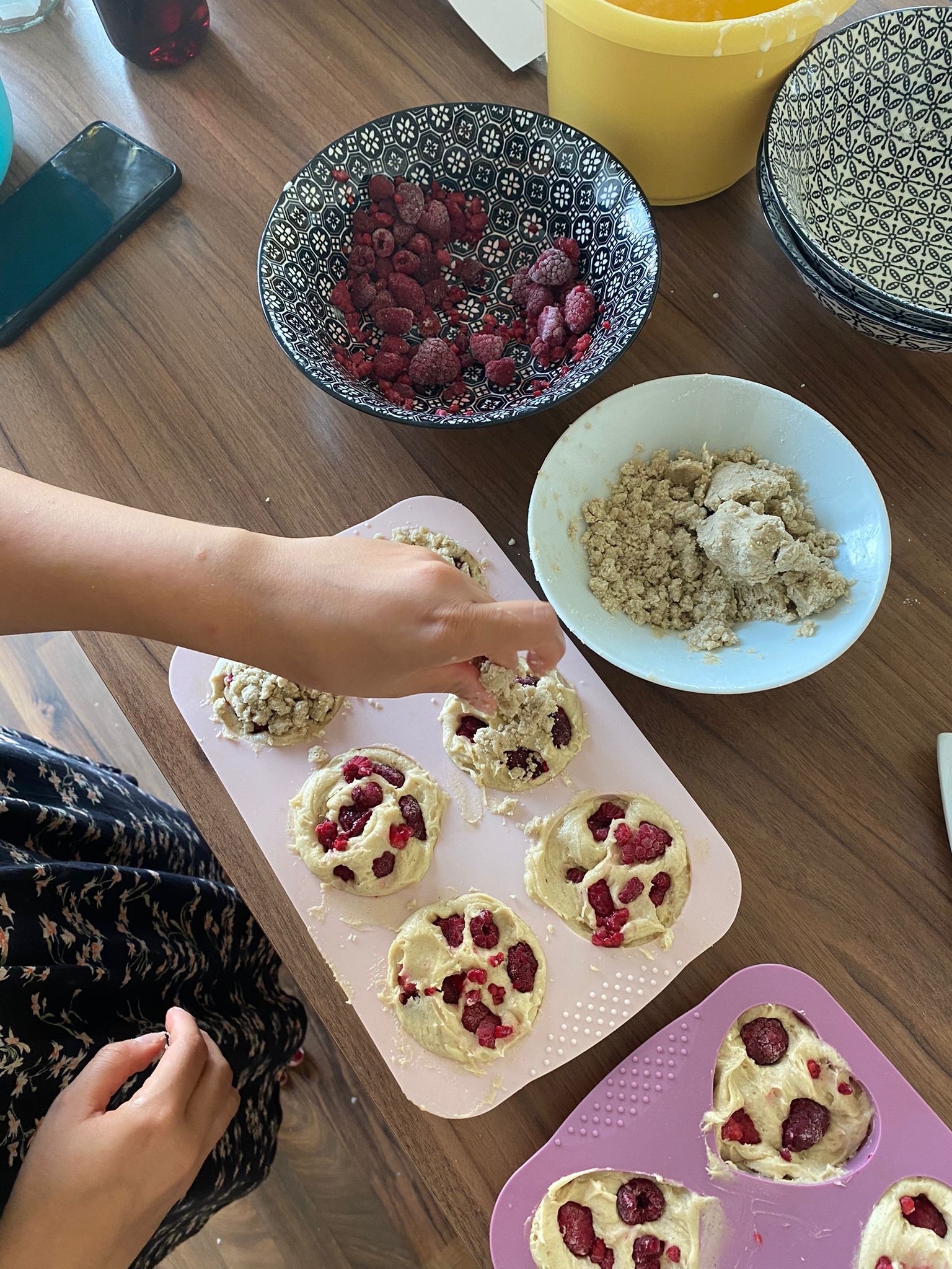 Himbeeren in Teig